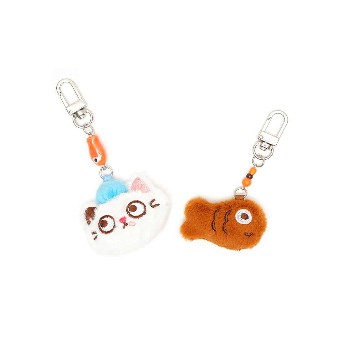 Jinnew Cat and Fish Bag Charm Set
