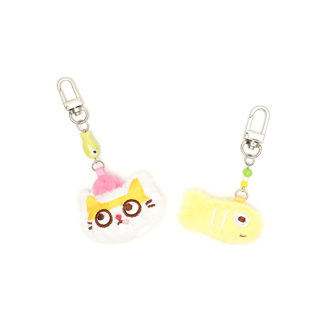 Jinnew Cat and Fish Bag Charm Set