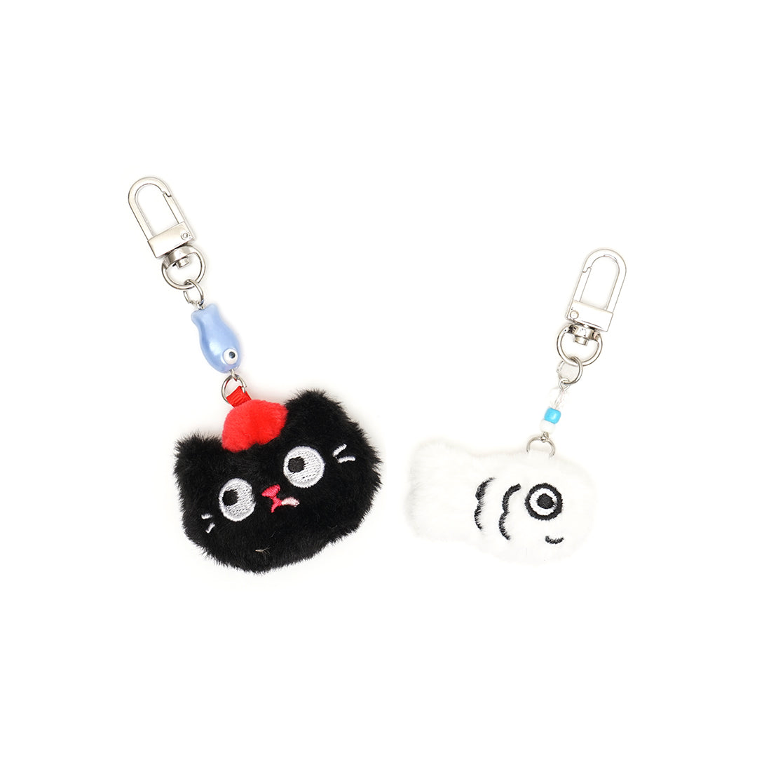 Jinnew Cat and Fish Bag Charm Set