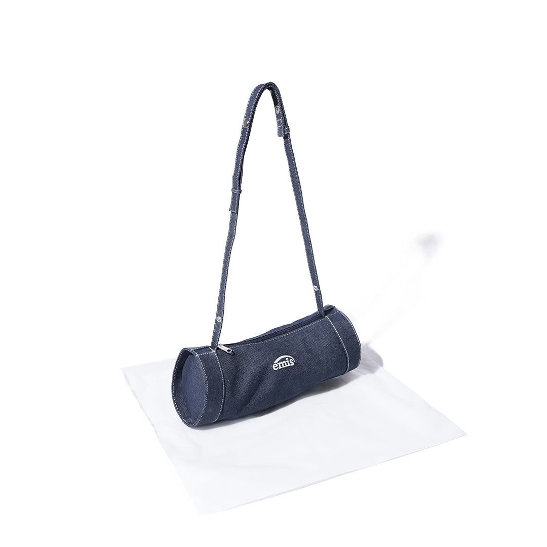 Emis Denim Curving Cylinder Bag