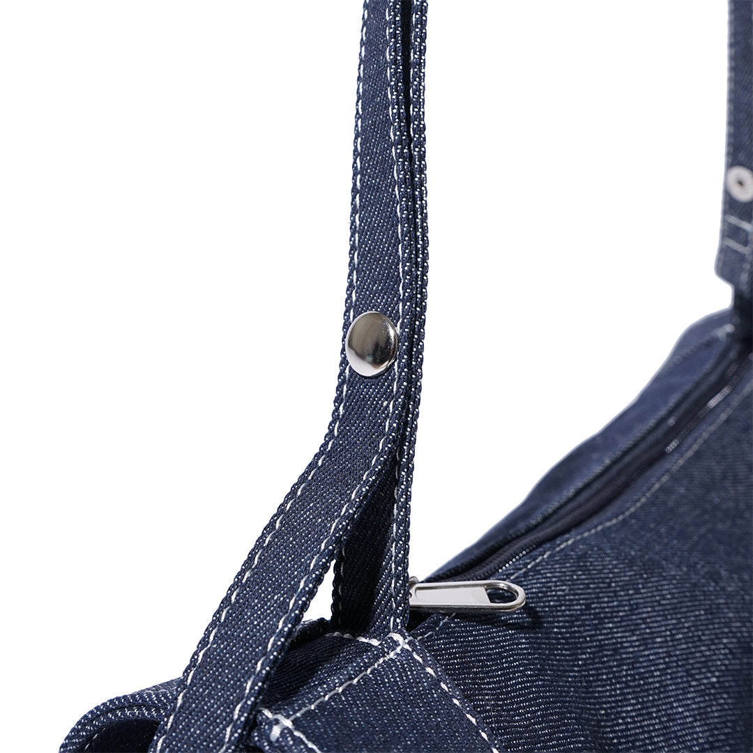Emis Denim Curving Cylinder Bag