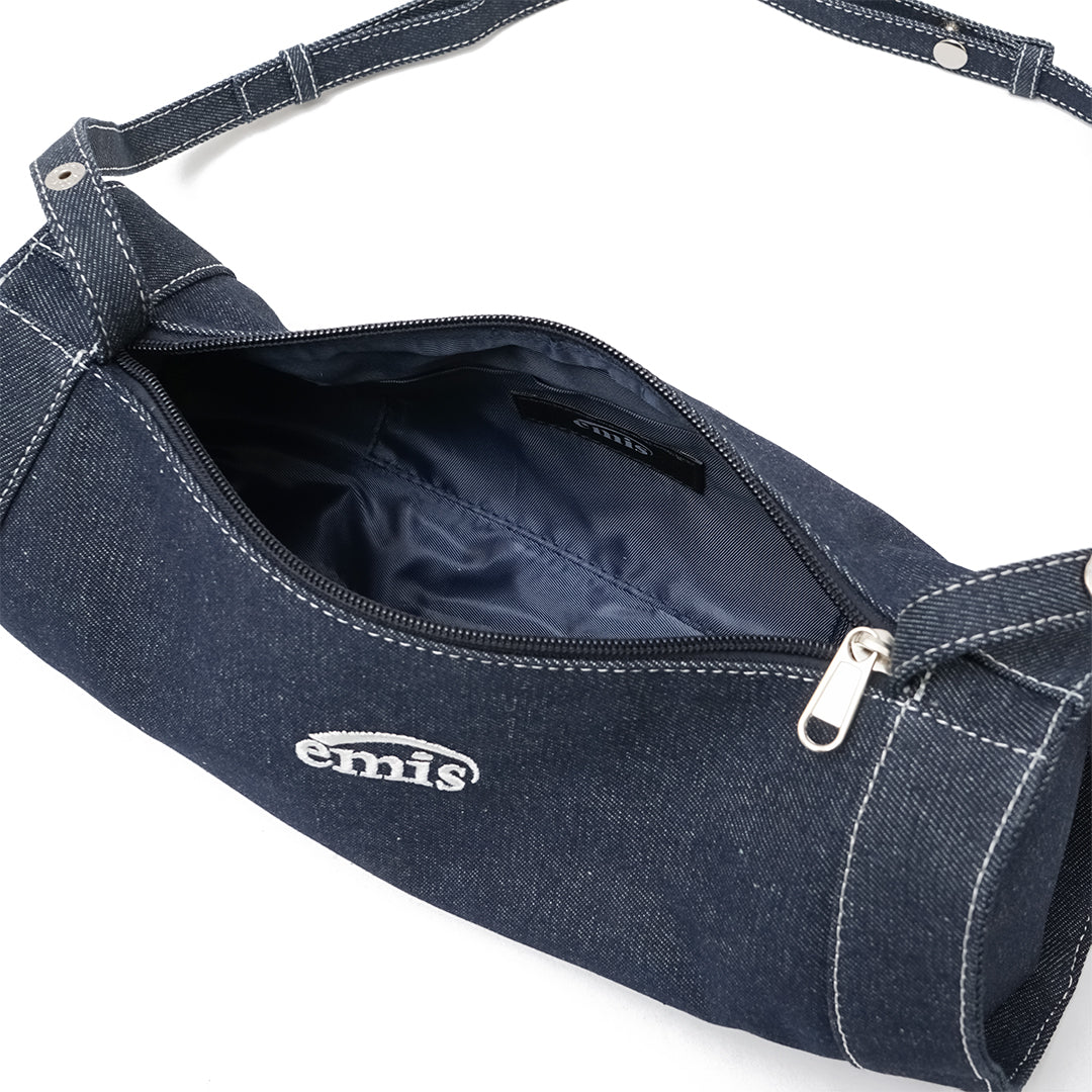 Emis Denim Curving Cylinder Bag