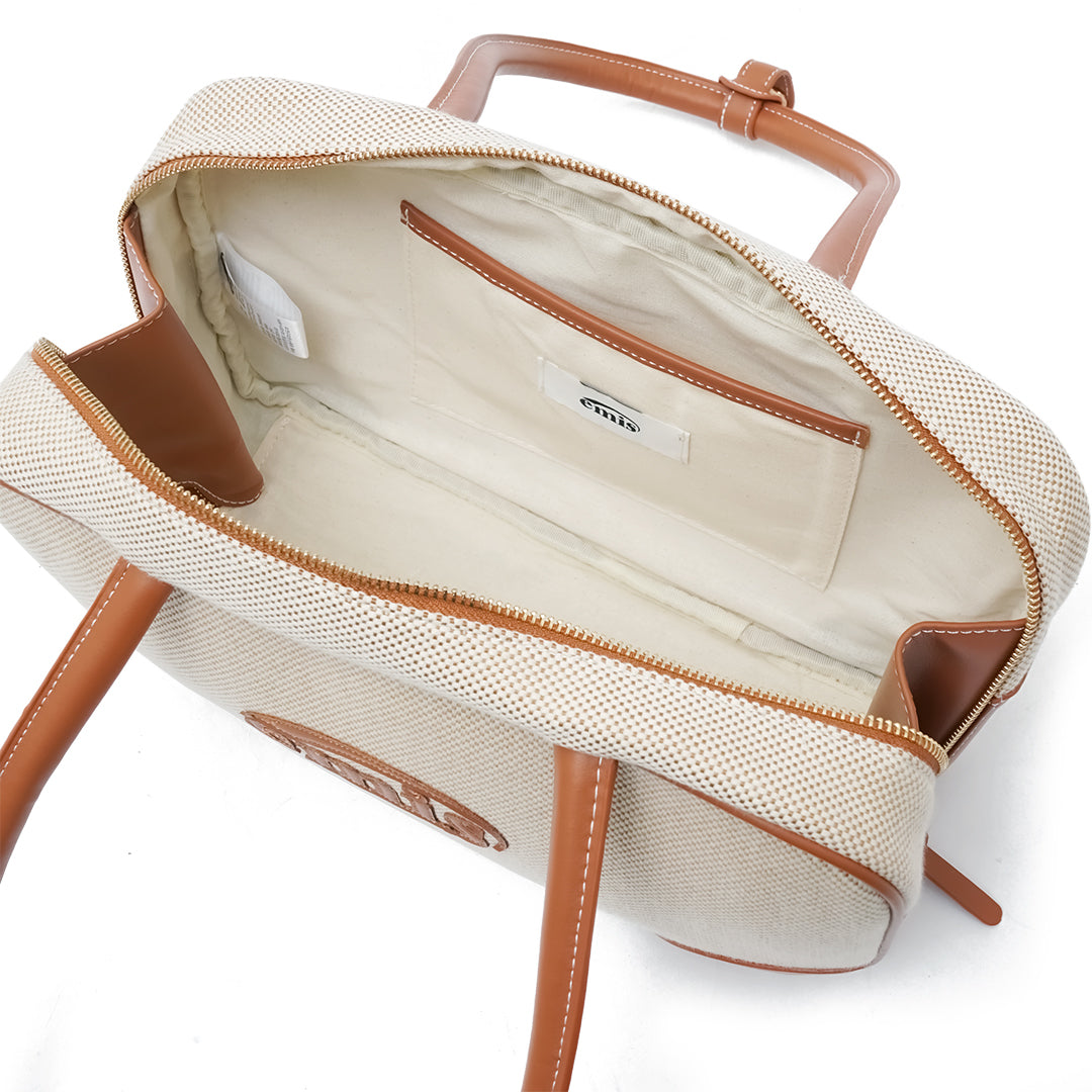 Emis Canvas Leather Tote Bag
