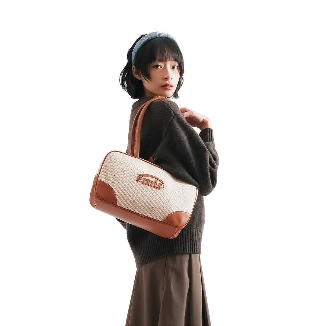 Emis Canvas Leather Tote Bag