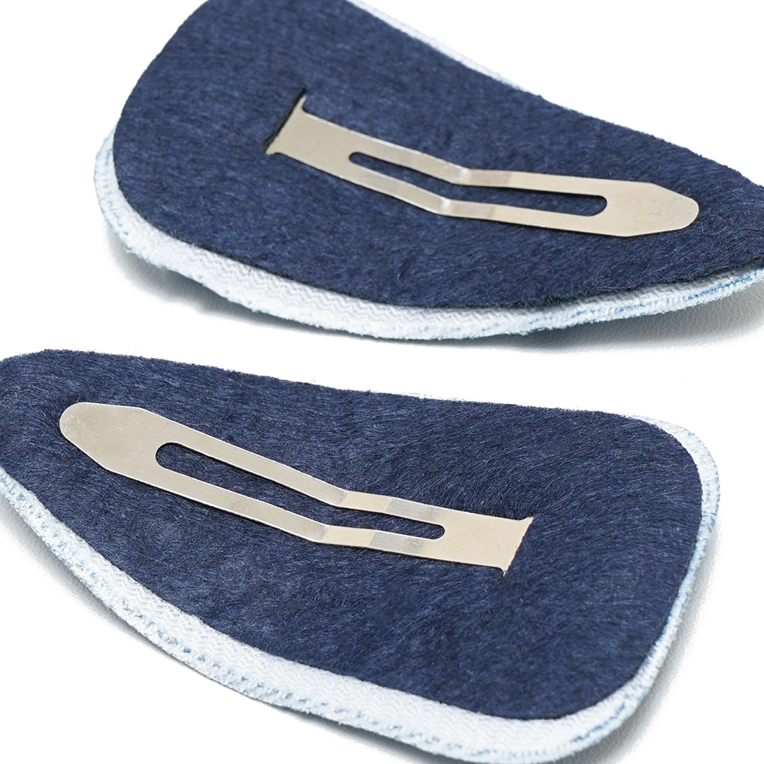 Emis Denim Wide Logo Hairpin