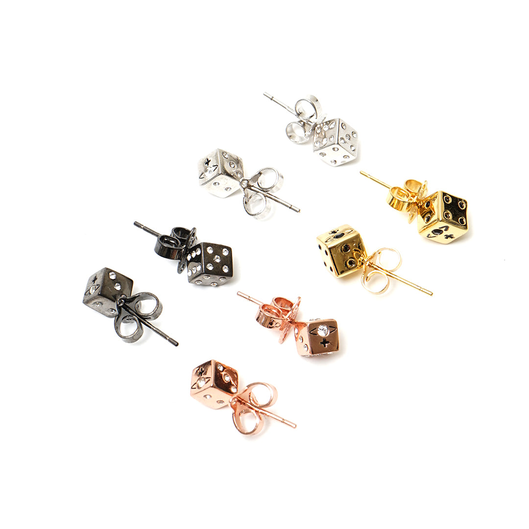 VWW Dice Orb Crystal Earrings