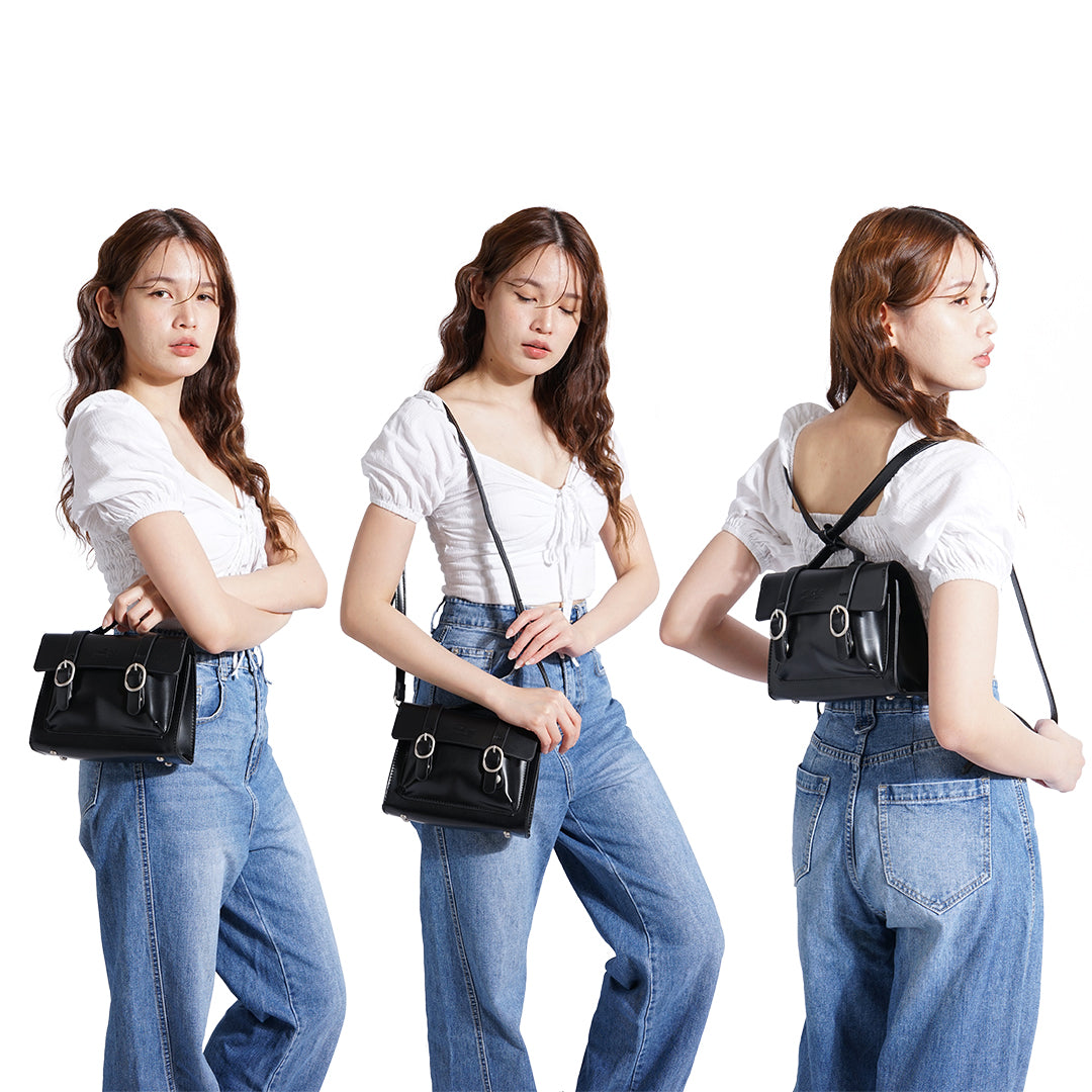 Crying Center Double Belts Convertible Bag