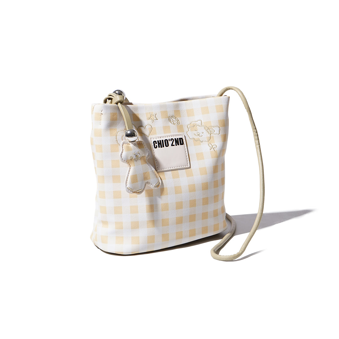 Chio'2nd Checkered Bucket Bag