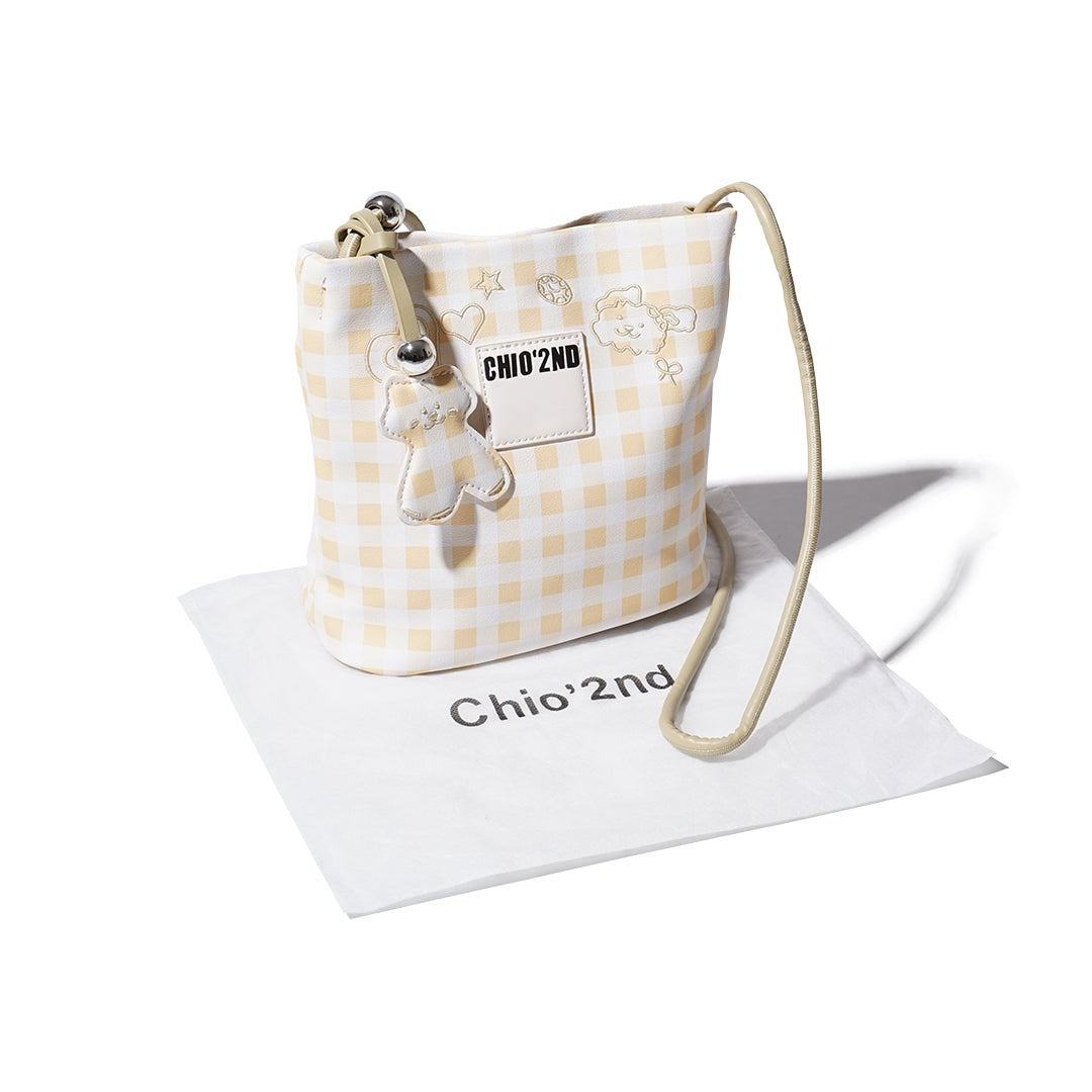 Chio'2nd Checkered Bucket Bag