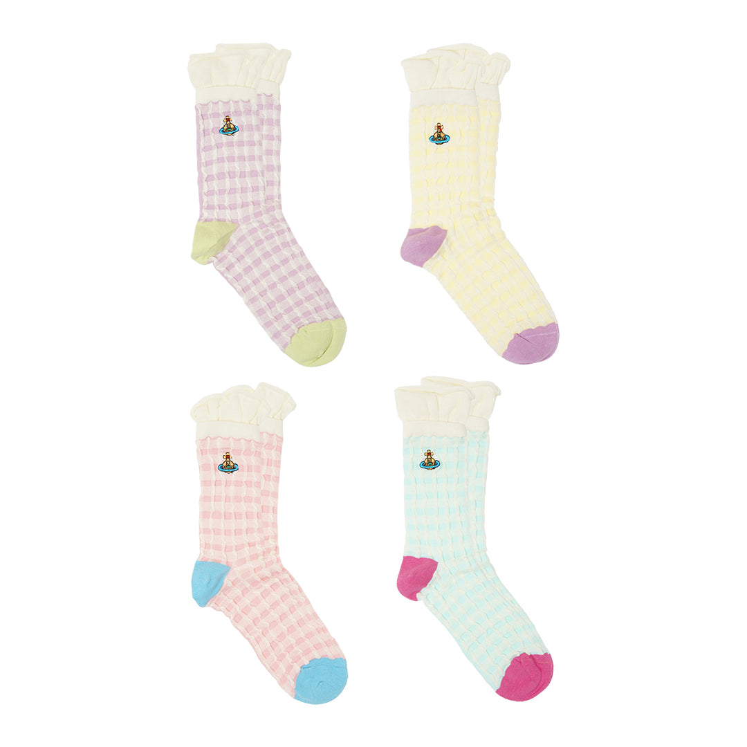 VWW Layer Knit Checkered Mid Socks