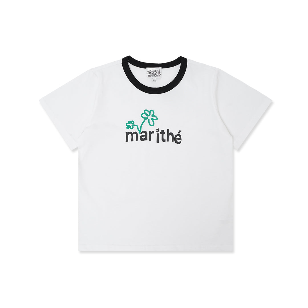 Marithe Francois Girbaud Hand Written Flower Logo T-Shirt