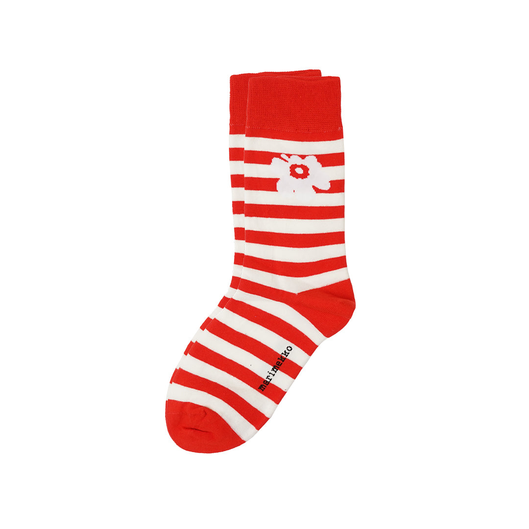 Marimekko Kasvaa Tasaraita Unikko Mid Socks