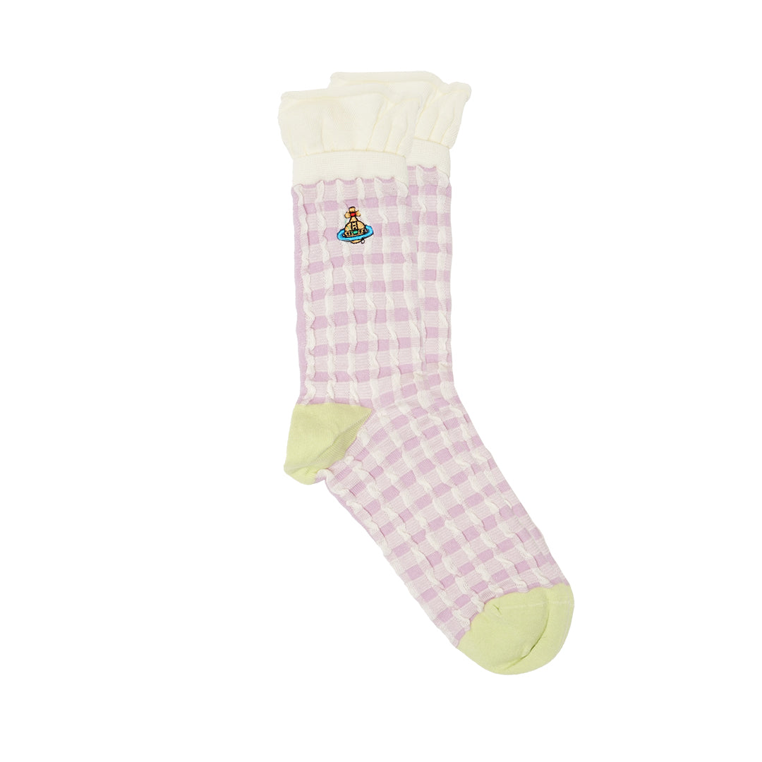 VWW Layer Knit Checkered Mid Socks