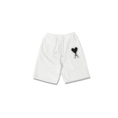 4M1 Big Heart Patch Shorts White