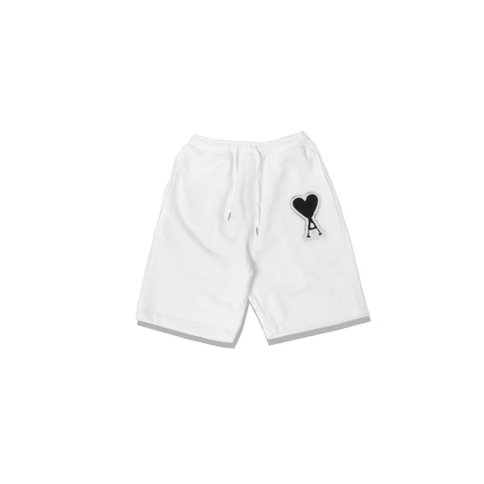 4M1 Big Heart Patch Shorts White