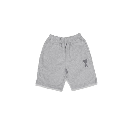 4M1 Solid Heart Logo Shorts Light Grey