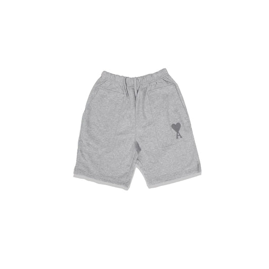 4M1 Solid Heart Logo Shorts Light Grey
