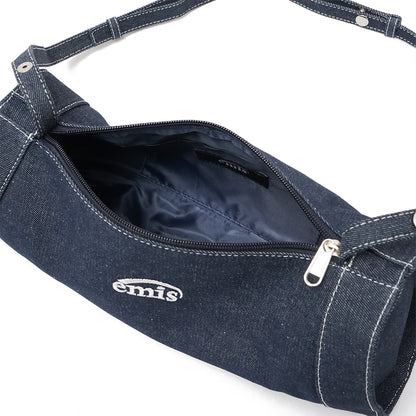 Emis Denim Curving Cylinder Bag
