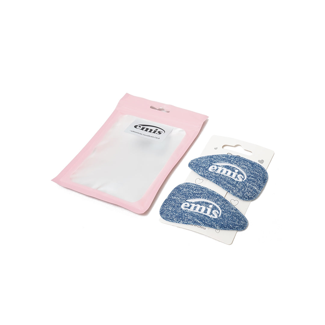 Emis Denim Wide Logo Hairpin