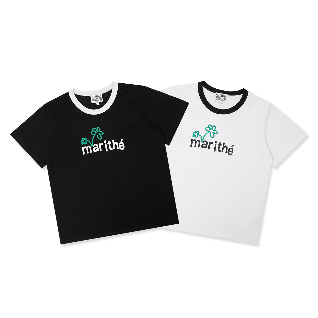 Marithe Francois Girbaud Hand Written Flower Logo T-Shirt