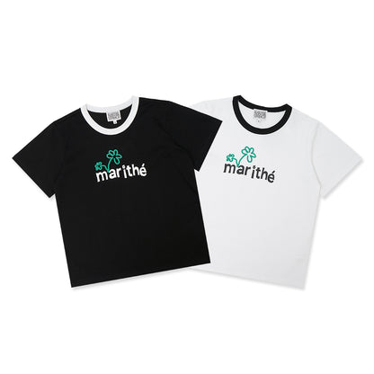 Marithe Francois Girbaud Hand Written Flower Logo T-Shirt
