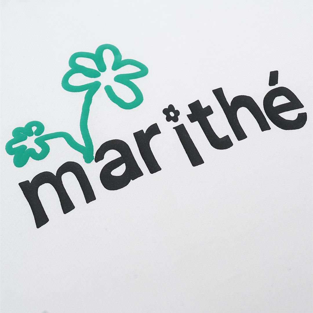 Marithe Francois Girbaud Hand Written Flower Logo T-Shirt
