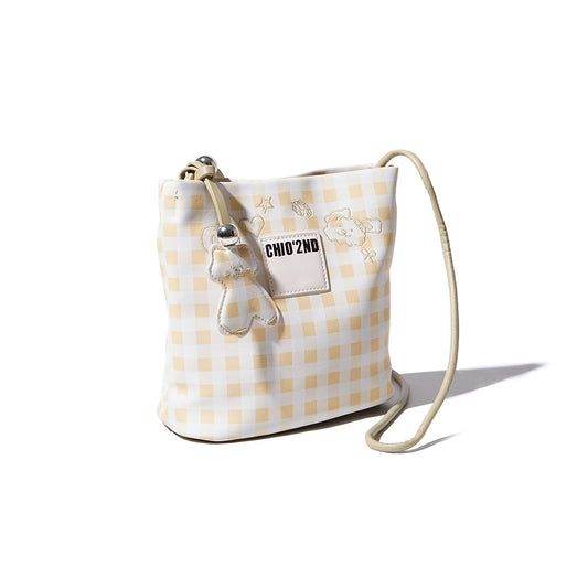 Chio'2nd Checkered Bucket Bag