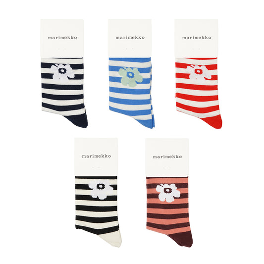 Marimekko Kasvaa Tasaraita Unikko Mid Socks