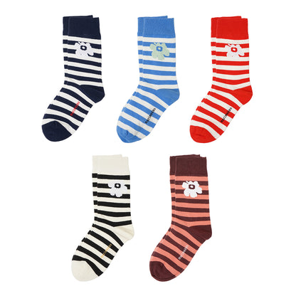 Marimekko Kasvaa Tasaraita Unikko Mid Socks