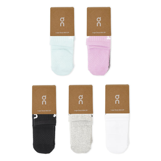 On Cloud Logo Mid Socks 3-Pair Pack