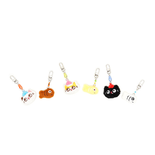 Jinnew Cat and Fish Bag Charm Set