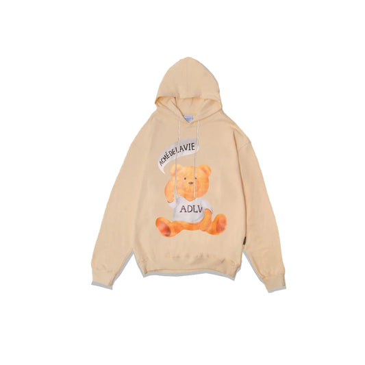 ADV Speech Balloon Teddy Bear Hoodie Beige