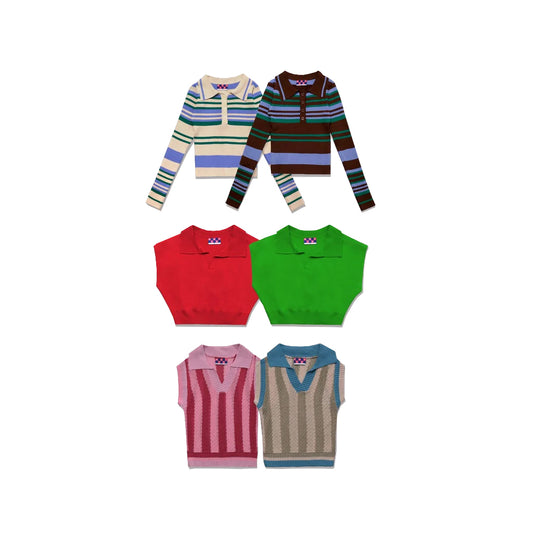 Biyas Polo Collar Crop T-Shirt