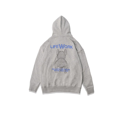 LifeWork Label Character Hoodie Melange Grey