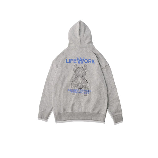 LifeWork Label Character Hoodie Melange Grey