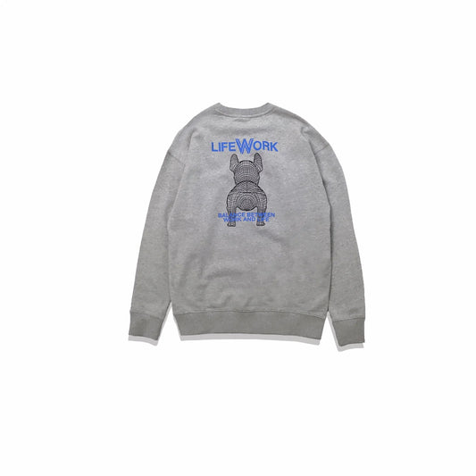 LifeWork Label Character Sweatshirt Melange Grey