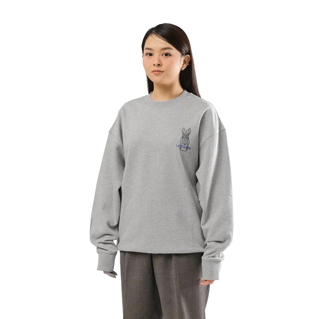 LifeWork Label Character Sweatshirt Melange Grey