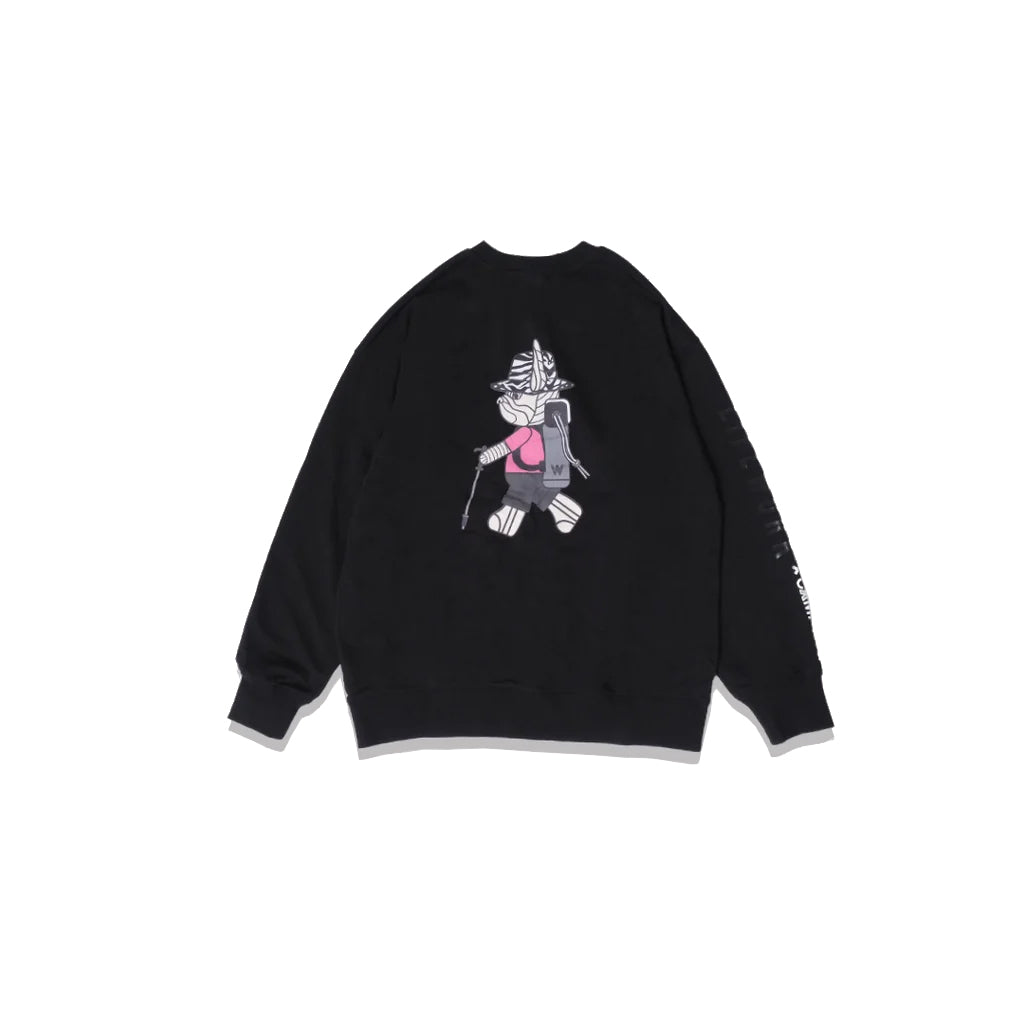 LifeWork X Camping Character Cotton Sweatshirt Black