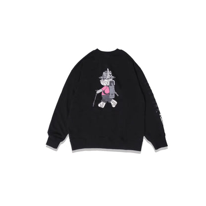 LifeWork X Camping Character Cotton Sweatshirt Black
