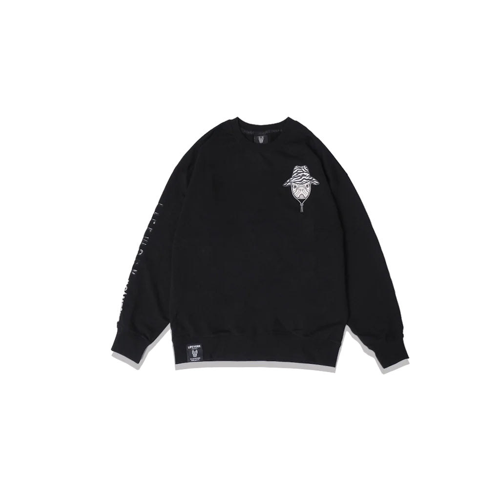 LifeWork X Camping Character Cotton Sweatshirt Black