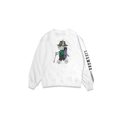 LifeWork X Camping Character Cotton Sweatshirt White