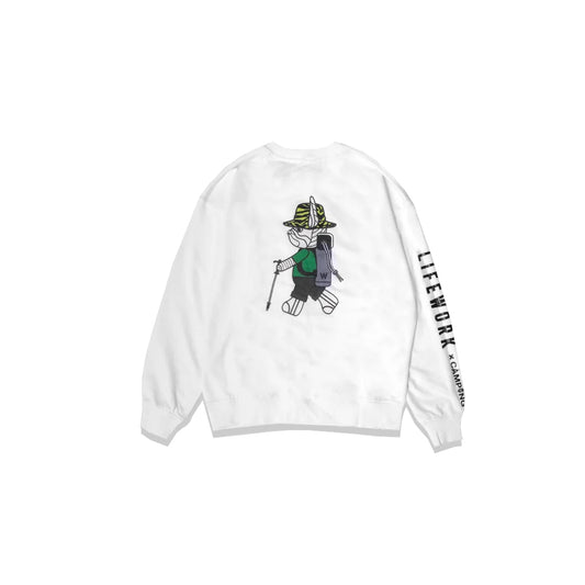 LifeWork X Camping Character Cotton Sweatshirt White