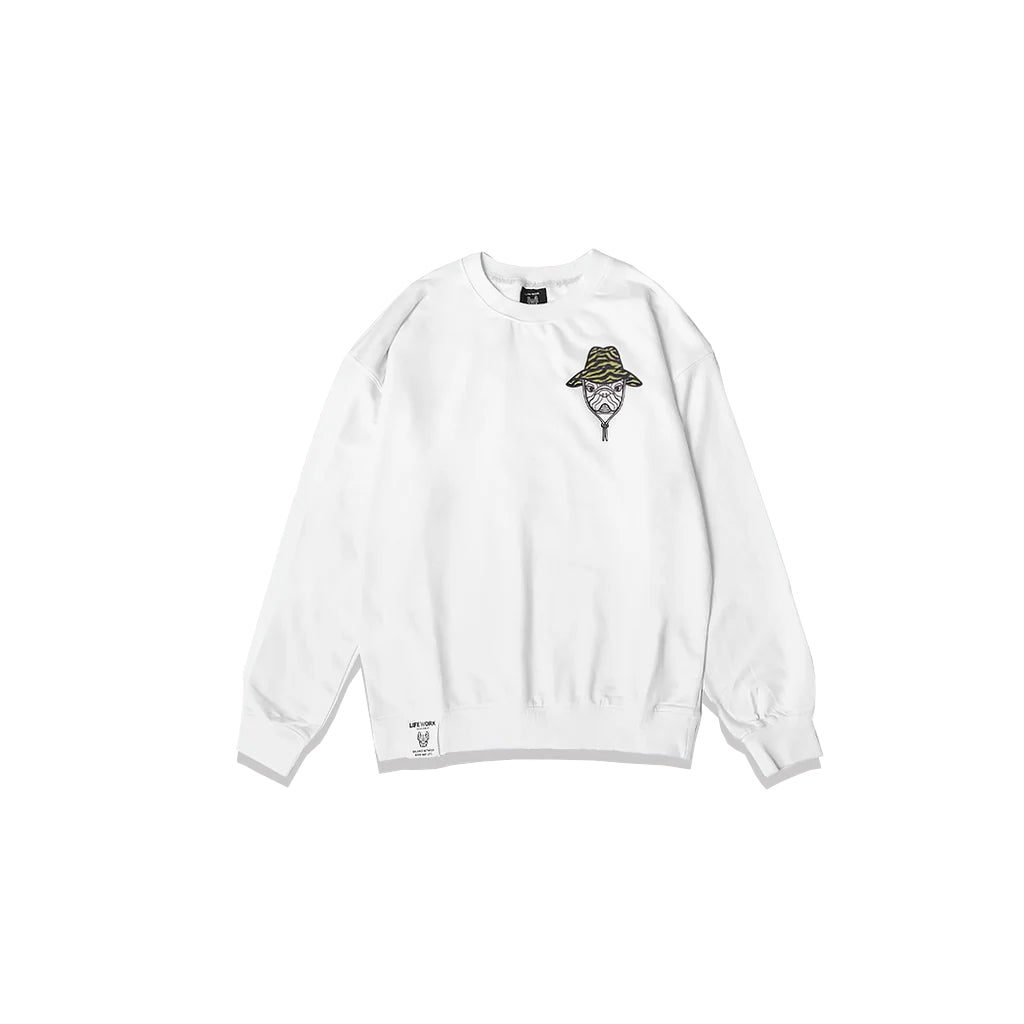 LifeWork X Camping Character Cotton Sweatshirt White