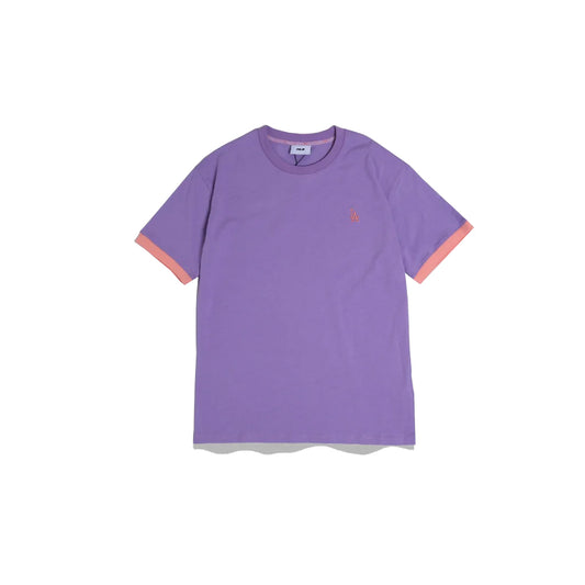 M7B Contrast Color Rib T-Shirt Purple