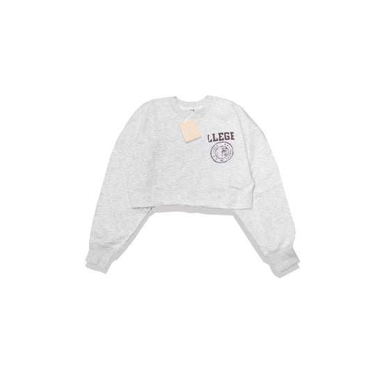 Recto Llege Series Crop Sweatshirt Light Grey