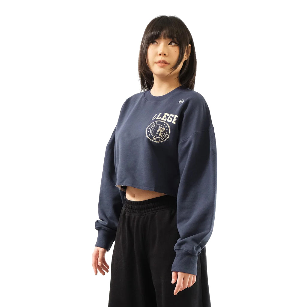 Recto Llege Series Crop Sweatshirt Light Grey